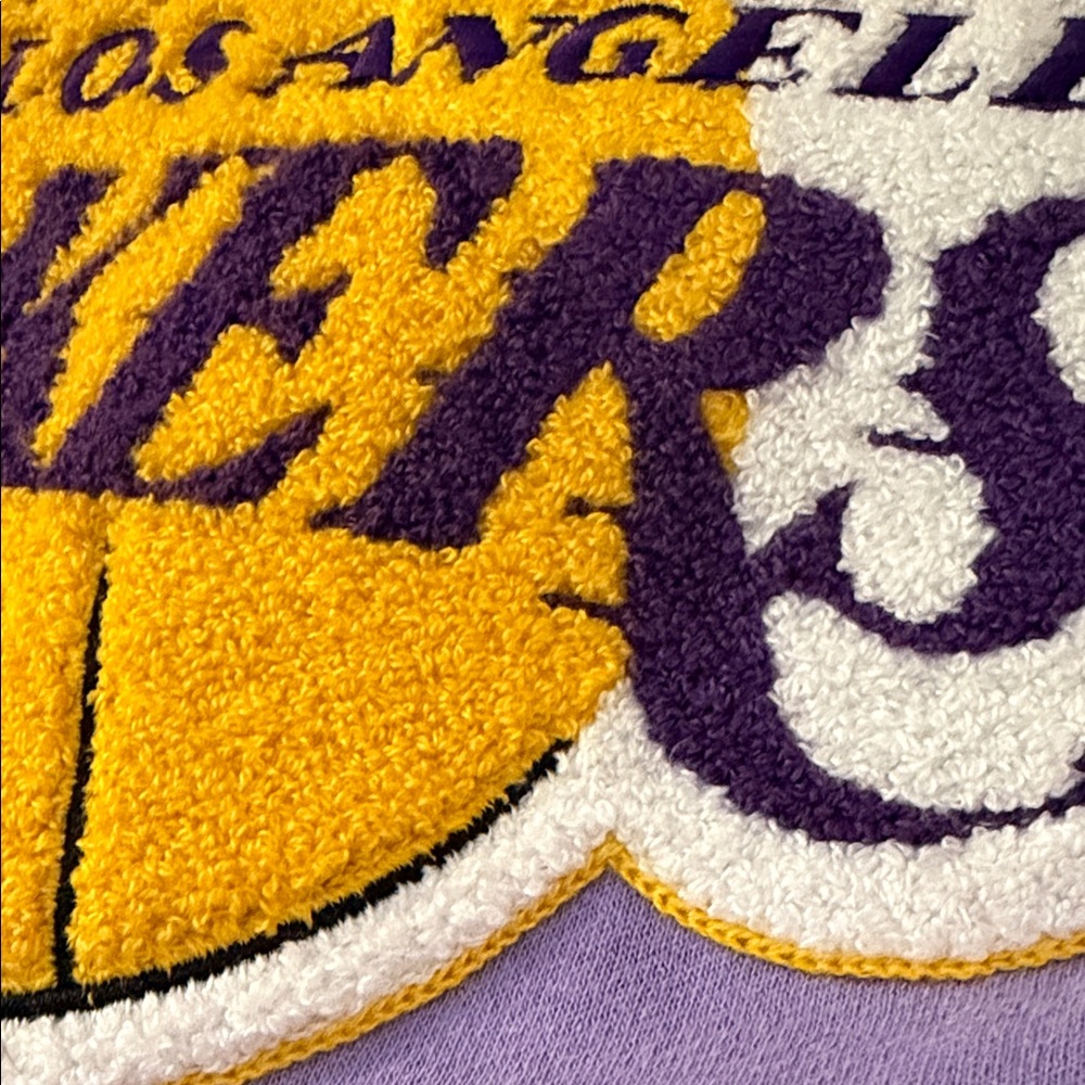 Ultra Game NBA Los Angeles LA Lakers Hoodie Chenille Embroidered Lebron James - Picture 9 of 15